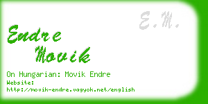 endre movik business card